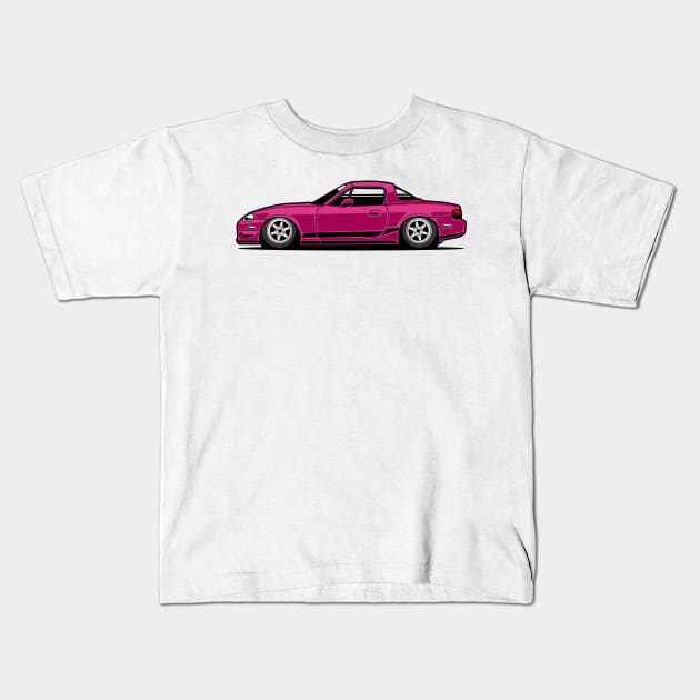 pink miata Kids T-Shirt by rclndsgn